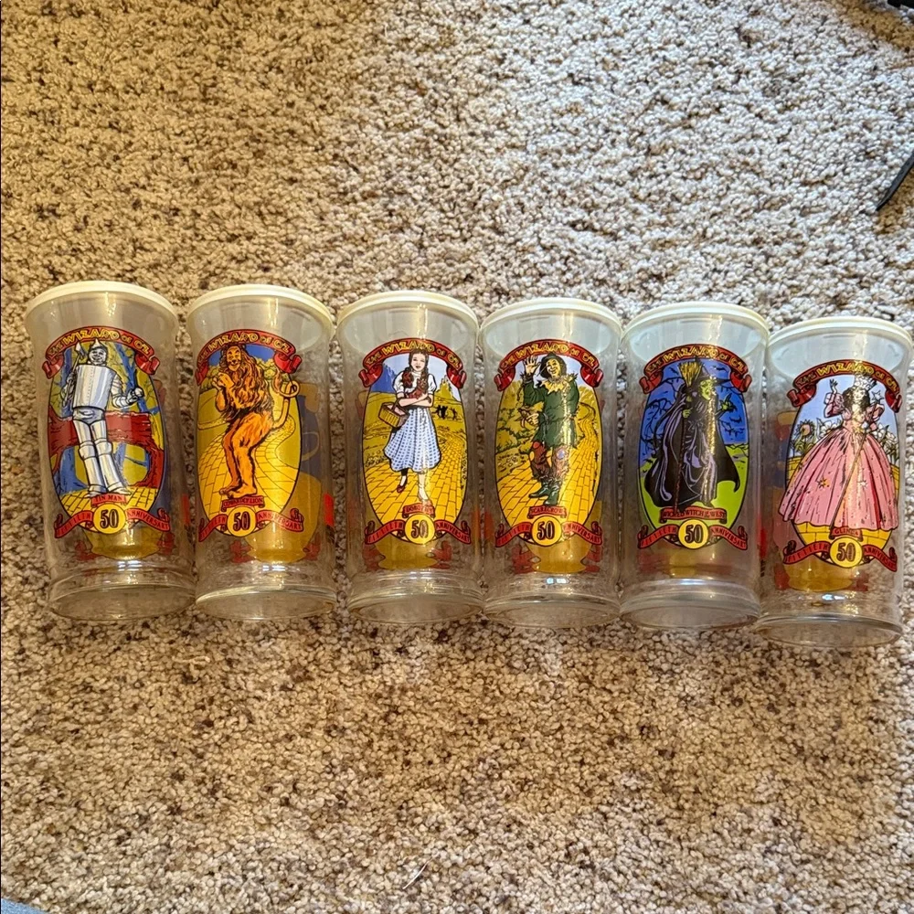 vintage 1989 Coca Cola wizard of oz drinking glass set - Picture 1 of 10